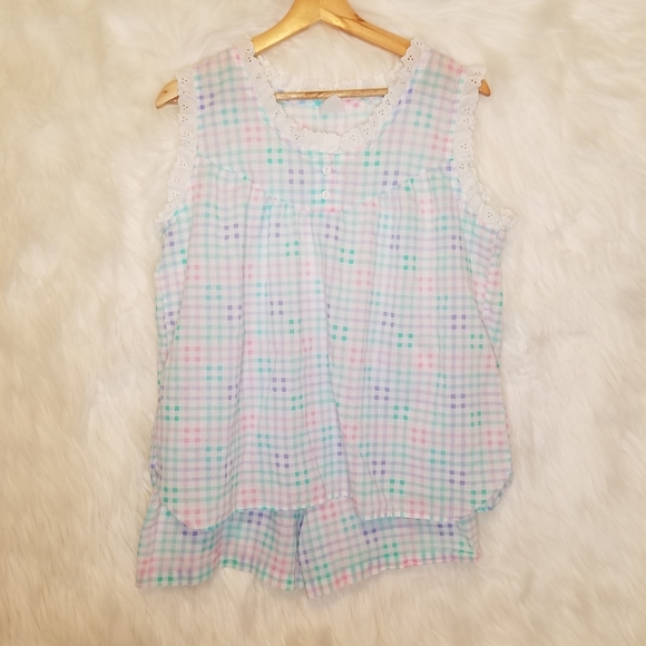 Vintage Ginham checkered Pastel Set 2 piece - Picture 4 of 9